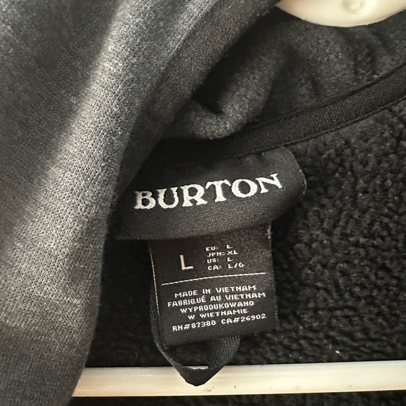 Black Burton mens fleece hooded jacket - Picture 4 of 4